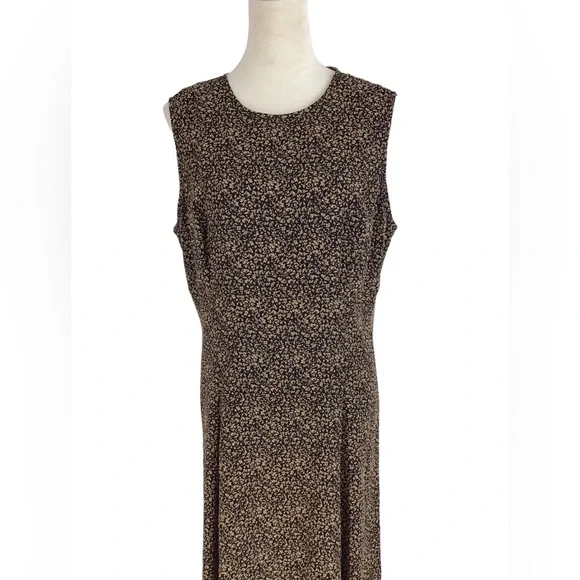 David Warren Black Taupe Vintage Sleeveless Maxi Dress Size 14 NWT - Picture 5 of 11